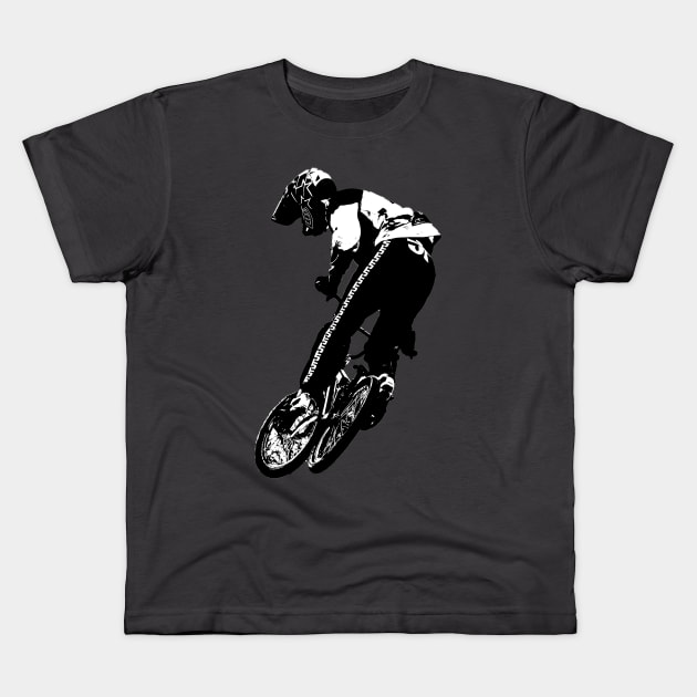 bmx Kids T-Shirt by rickylabellevie